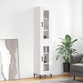 Hohes weißes Sperrholz-Sideboard 34,5 x 34 x 180 cm von vidaXL, Sideboards - Ref: Foro24-3199425, Preis: 109,40 €, Rabatt: %