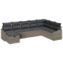 Conjunto de sofá de jardín con cojín 8 pcs Gris Poliratán