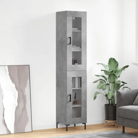 Aparador de madera contrachapada gris hormigón 34,5x34x180 cm de vidaXL, Aparadores - Ref: Foro24-3199429, Precio: 103,35 €, ...