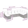 Conjunto de sofá de jardín con cojín 8 pcs Gris claro Poliratán