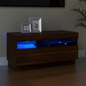 Mueble de TV con luces LED color roble marrón 80x35x40 cm de vidaXL, Muebles TV - Ref: Foro24-815725, Precio: 53,60 €, Descue...