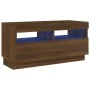 Mueble de TV con luces LED color roble marrón 80x35x40 cm de vidaXL, Muebles TV - Ref: Foro24-815725, Precio: 53,60 €, Descue...