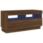 Mueble de TV con luces LED color roble marrón 80x35x40 cm de vidaXL, Muebles TV - Ref: Foro24-815725, Precio: 54,27 €, Descue...