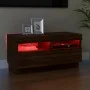 Mueble de TV con luces LED color roble marrón 80x35x40 cm de vidaXL, Muebles TV - Ref: Foro24-815725, Precio: 53,60 €, Descue...