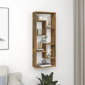 Smoked oak engineered wood wall shelf 36x16x90 cm by vidaXL, Shelves and shelves - Ref: Foro24-815846, Price: 35,24 €, Discou...