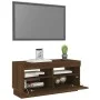 TV stand with LED lights in brown oak color, 80x35x40 cm. by vidaXL, TV Furniture - Ref: Foro24-815725, Price: 53,60 €, Disco...