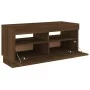 Mueble de TV con luces LED color roble marrón 80x35x40 cm de vidaXL, Muebles TV - Ref: Foro24-815725, Precio: 53,60 €, Descue...