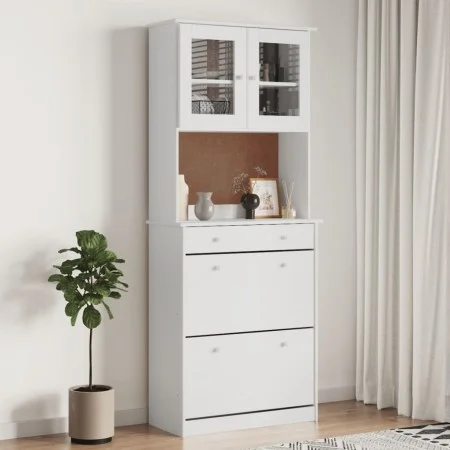 Tall solid white pine highboard 77x35x188 cm by vidaXL, Sideboards - Ref: Foro24-3187778, Price: 260,27 €, Discount: %