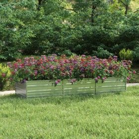 Arriate de acero galvanizado plateado 240x80x45 cm de vidaXL, Maceteros y jardineras - Ref: Foro24-316888, Precio: 57,78 €, D...