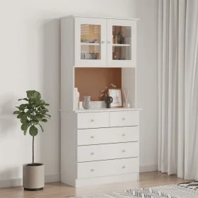 Aparador alto ALTA madera maciza de pino blanco 77x35x165 cm de vidaXL, Aparadores - Ref: Foro24-3187780, Precio: 263,39 €, D...