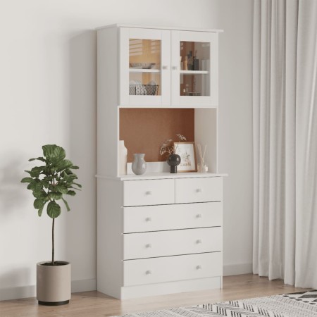 ALTA hohes Sideboard aus massivem weißem Kiefernholz 77x35x165 cm von vidaXL, Sideboards - Ref: Foro24-3187780, Preis: 258,46...