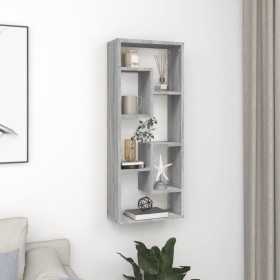 Sonoma gray engineered wood wall shelf 36x16x90cm by vidaXL, Shelves and shelves - Ref: Foro24-815847, Price: 31,77 €, Discou...