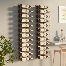 Wandflaschenhalter für 24 Flaschen 2 Einheiten goldenes Eisen von vidaXL, Weinregale - Ref: Foro24-340886, Preis: 92,27 €, Ra...