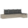 Conjunto de sofá de jardín con cojín 5 pcs Gris claro Poliratán