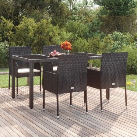 Gartenstühle mit Kissen 4 Einheiten synthetisches Rattan schwarz von vidaXL, Gartenstühle - Ref: Foro24-319887, Preis: 216,77...
