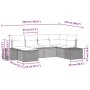 Conjunto de sofá de jardín con cojín 6 pcs Gris Poliratán