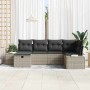 Conjunto de sofá de jardín con cojín 6 pcs Gris claro Poliratán