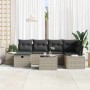 Conjunto de sofá de jardín con cojín 7 pcs Gris claro Poliratán