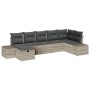 Conjunto de sofá de jardín con cojín 7 pcs Gris claro Poliratán