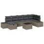 Conjunto de sofá de jardín con cojín 8 pcs Gris Poliratán