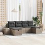 Conjunto de sofá de jardín con cojín 6 pcs Gris Poliratán