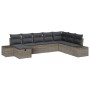 Conjunto de sofá de jardín con cojín 8 pcs Gris Poliratán