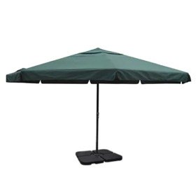 Sombrilla de jardín con base portátil aluminio verde