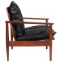 2 seater sofa solid acacia wood and black genuine leather by vidaXL, Sofas - Ref: Foro24-340924, Price: 322,09 €, Discount: %