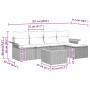 Conjunto de sofá de jardín 6 pcs Gris Poliratán