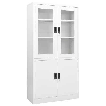 Armario de oficina de acero blanco 90x40x180 cm