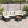 Conjunto de sofá de jardín 8 pcs Negro ratán sintético