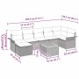 Conjunto de sofá de jardín 8 pcs Gris ratán sintético
