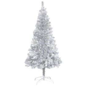 Árbol de Navidad artificial con soporte plateado PET 180 cm