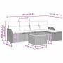 Conjunto de sofá de jardín con cojín 6 pcs Beige Poliratán
