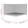 Halbrundes Gartensofa und Kissen aus synthetischem Rattan von vidaXL, Modulare Sofas für den Außenbereich - Ref: Foro24-31860...