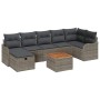 Conjunto de sofá de jardín con cojín 8 pcs Gris Poliratán