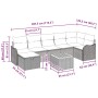 Conjunto de sofá de jardín con cojín 8 pcs Beige Poliratán