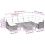 Conjunto de sofá de jardín con cojín 9 pcs Gris Poliratán