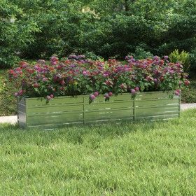 Silver galvanized steel flower bed 240x40x45 cm by vidaXL, Pots and planters - Ref: Foro24-316889, Price: 48,78 €, Discount: %