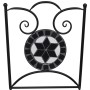Set mesa y sillas jardín 3 pzas baldosa cerámica blanco y negro