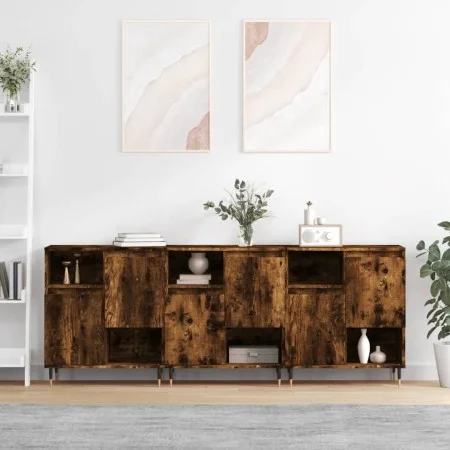 Aparadores 3 uds madera contrachapada roble ahumado de vidaXL, Aparadores - Ref: Foro24-3190146, Precio: 183,44 €, Descuento: %