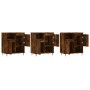 Aparadores 3 uds madera contrachapada roble ahumado by vidaXL, Sideboards - Ref: Foro24-3190146, Price: 185,96 €, Discount: %