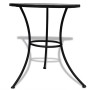 Set mesa y sillas jardín 3 pzas baldosa cerámica blanco y negro