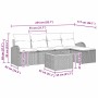 Conjunto de sofá de jardín con cojín 6 pcs Beige Poliratán