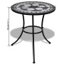 Set mesa y sillas jardín 3 pzas baldosa cerámica blanco y negro