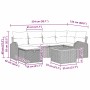 Conjunto de sofá de jardín con cojín 7 pcs Negro Poliratán