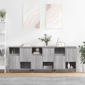 Sideboards 3 units gray Sonoma plywood by vidaXL, Sideboards - Ref: Foro24-3190147, Price: 171,80 €, Discount: %