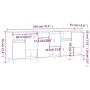 Aparadores 3 uds madera contrachapada gris Sonoma de vidaXL, Aparadores - Ref: Foro24-3190147, Precio: 171,55 €, Descuento: %