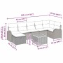Conjunto de sofá de jardín con cojín 8 pcs Beige Poliratán