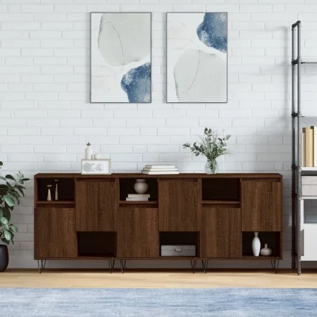 Sideboards 3 units oak brown plywood by vidaXL, Sideboards - Ref: Foro24-3190156, Price: 176,58 €, Discount: %